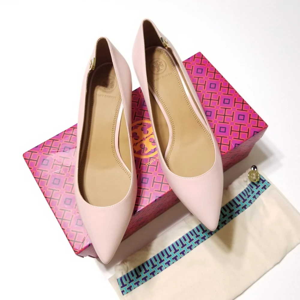 NIB Tory Burch Elizabeth Pump 40MM Leather Sea Shell Pink Size 8.5, 9 $278